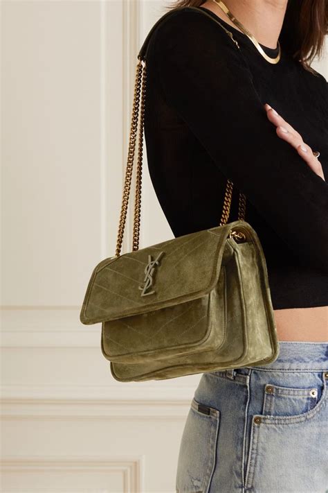 suede ysl|ysl suede niki bag.